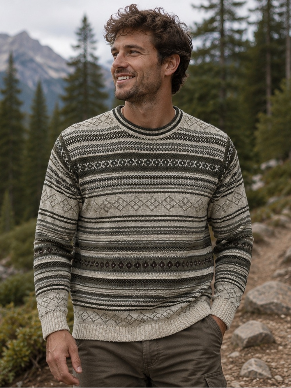 TT&CO Vintage Crew Neck Knit Sweater Made In Canada Men’s Size Small
